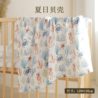 Anmultifunctional Gauze Towel 2 Layers Bamboo Cotton Swaddling Baby Blanket