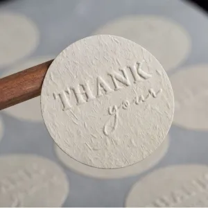 Thank You Sticker Concave-Convex Embossed Gilding Seal Sticker 100pcs
