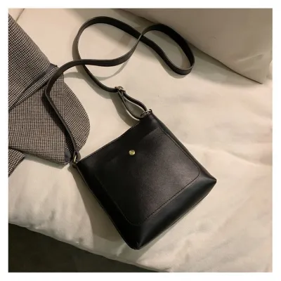 Women Fashion Casual Solid Color Square PU Shoulder Bag