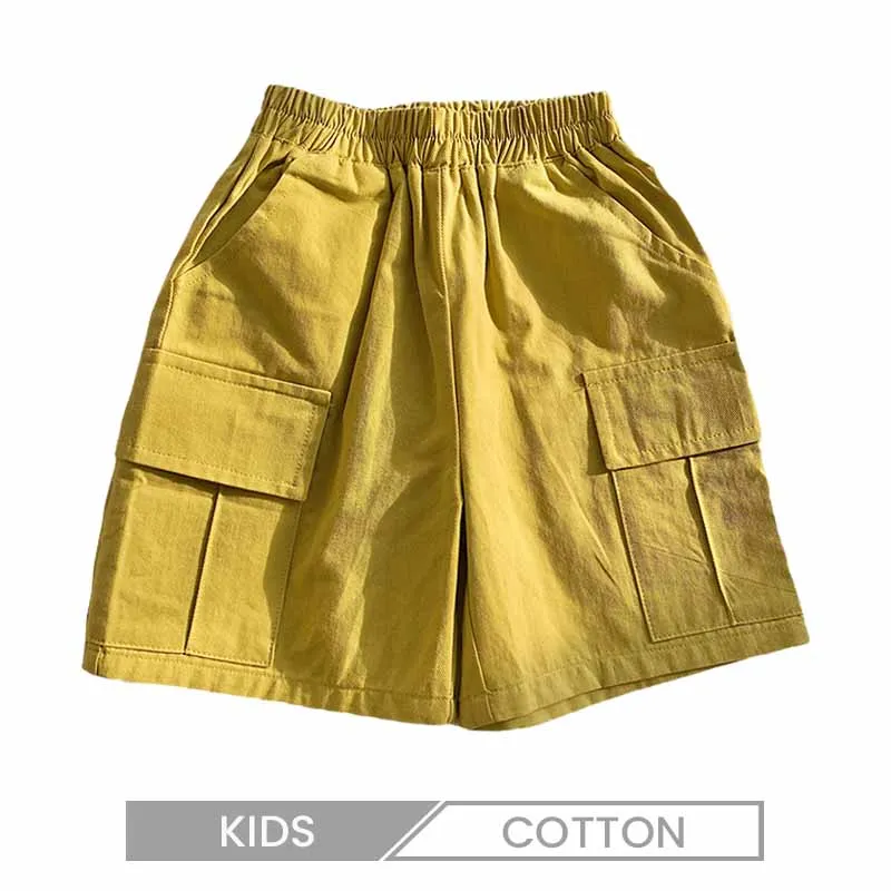 Kids Unisex Fashion Casual Solid Color Cotton Shorts