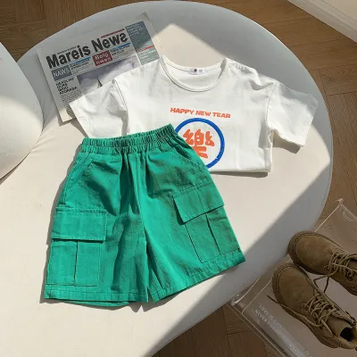 Kids Unisex Fashion Casual Solid Color Cotton Shorts