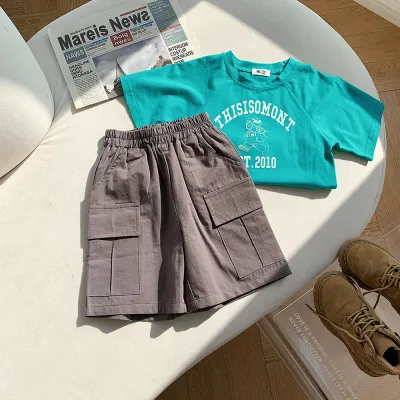Kids Unisex Fashion Casual Solid Color Cotton Shorts
