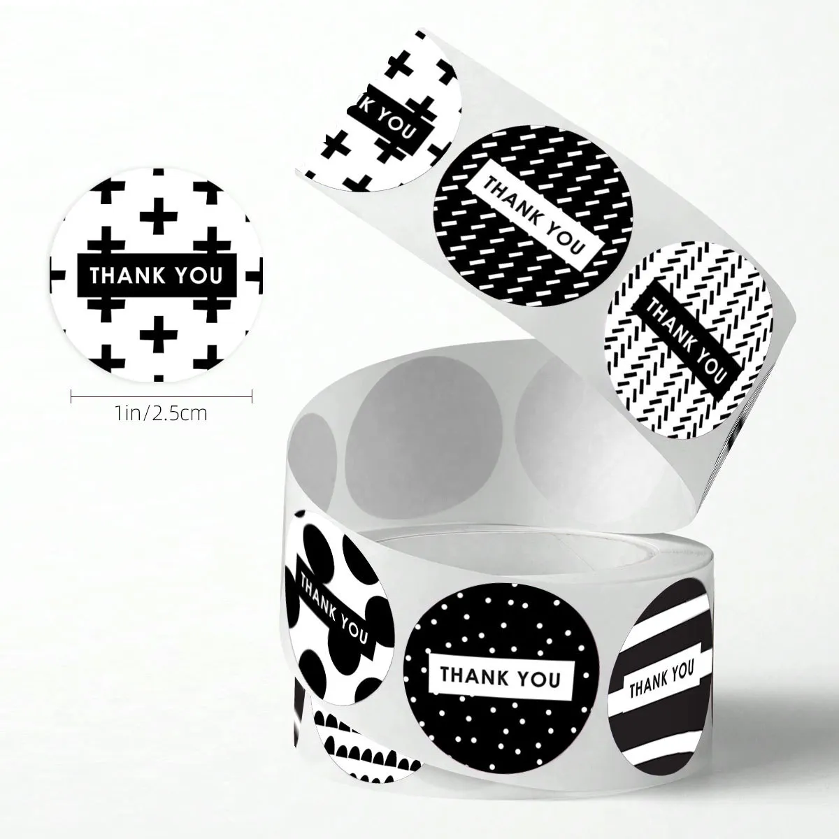 Round Thank You Letter Adhesive Label Gift Box Sealing Sticker 500pcs