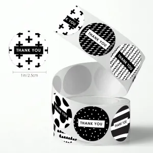Round Thank You Letter Adhesive Label Gift Box Sealing Sticker 500pcs