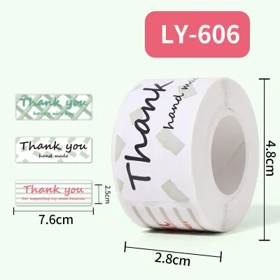 Rectangle Thank You Letter Square 120 Pieces Adhesive Label Sealing Sticker