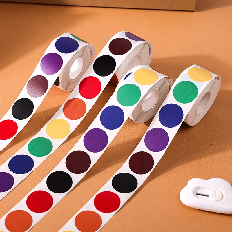 500 Pieces Multicolor Dot Round Seal Sticker for Stationery