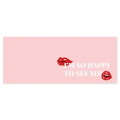 Pink Rectangle Love Lips Gift Box Stickers Stationery