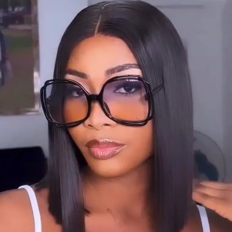 Women Fashion Hollow Large Frame Sunglasses