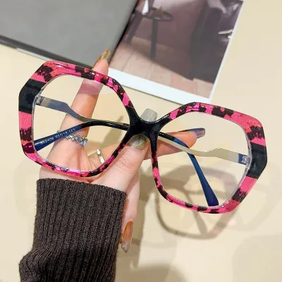 Fashion Color Matching Multi-Sided Anti-Blue Light Glasses Polygon Metal PC