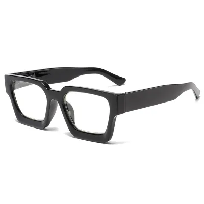 Fashion Leopard Thick Frame Anti-Blue Anti-Fatigue Sunglasses