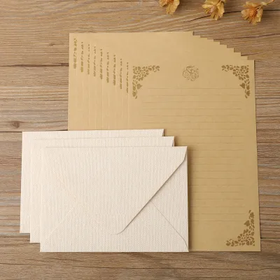 Creative Retro A5 Kraft Paper Envelope Set with Stationery