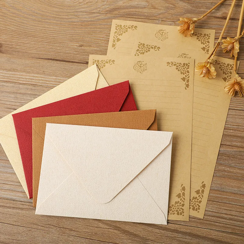Creative Retro A5 Kraft Paper Envelope Set with Stationery