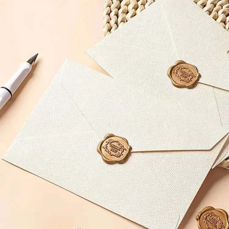 Retro Linen Pattern Western Envelope Invitation Postcard Stationery Set