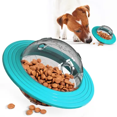 Bite-Resistant Dog Toys Frisbee Flying Saucer Leak Ball for Pets ABS Material