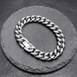 Men Fashion Hip Hop Titanium Steel Bracelet Couple Style Wave Geometric