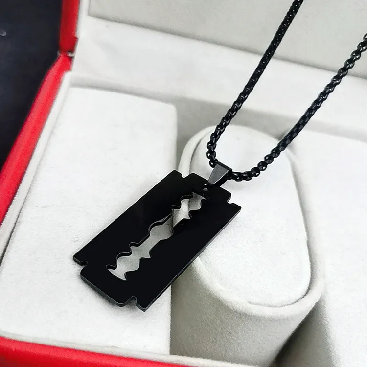 Men's Vintage Titanium Steel Snake Chain Geometric Pendant Necklace