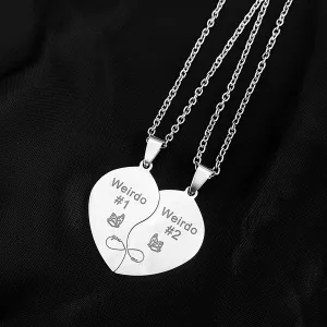 Men Fashion Valentine Stainless Steel Heart Necklace