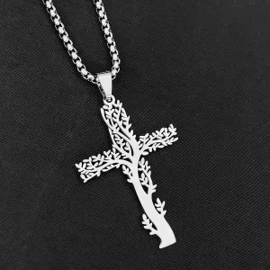 Men Fashion Cross Stainless Steel Necklace