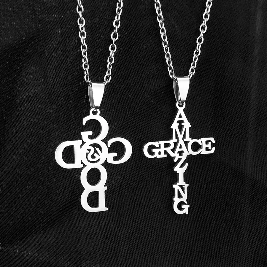Men's Fashion Alphabet Stainless Steel Pendant Necklace