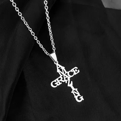 Men's Fashion Alphabet Stainless Steel Pendant Necklace