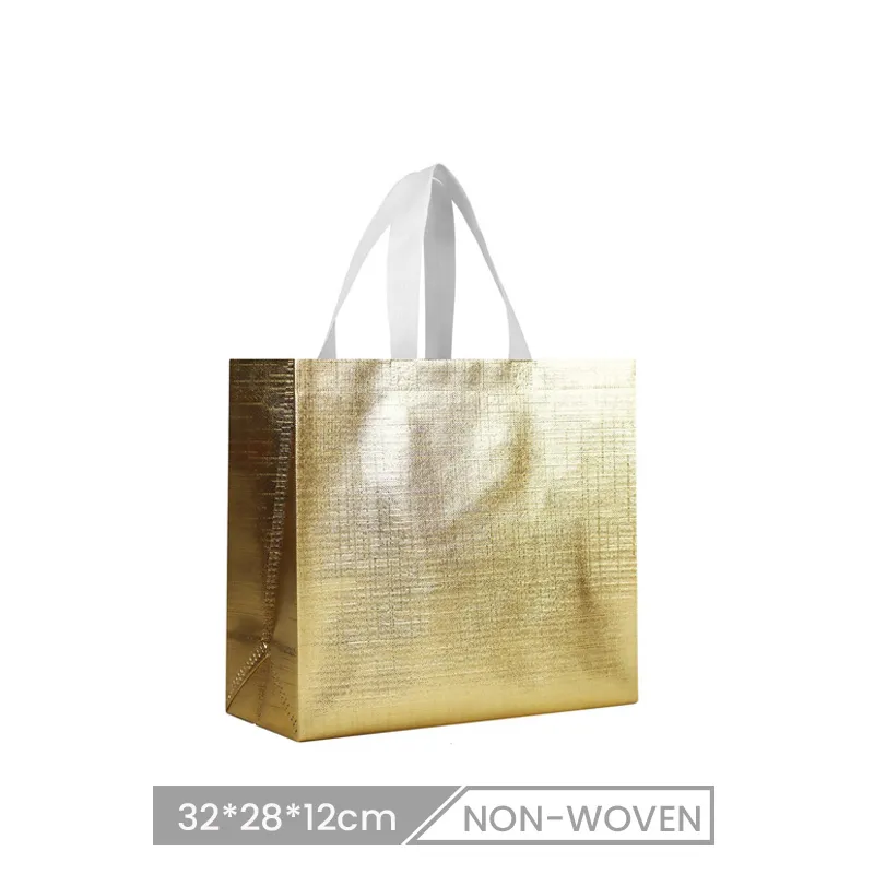 32*28*12cm Custom Laminated Non-Woven Laser Gift Packaging Shopping Bag