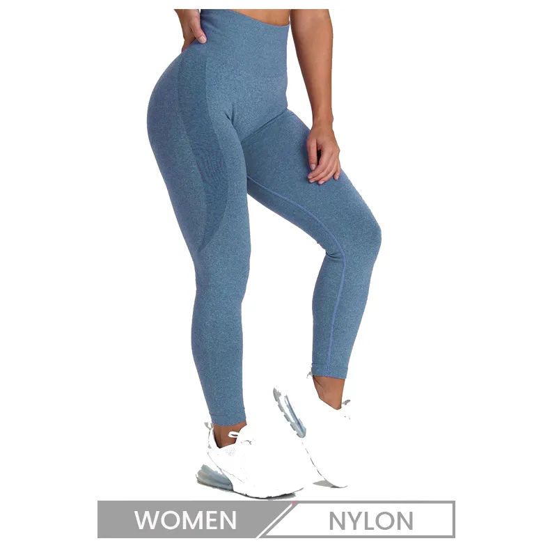 Customized Logo Women Fashion Solid Color Yoga High Waist Sports Leggings