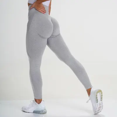 Customized Logo Women Fashion Solid Color Yoga High Waist Sports Leggings