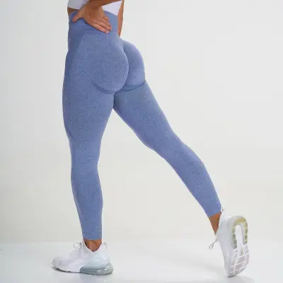 Customized Logo Women Fashion Solid Color Yoga High Waist Sports Leggings