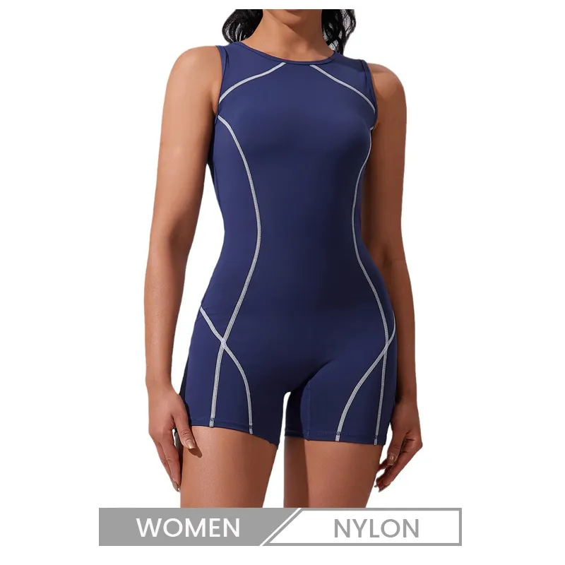 Customized Logo Women Yoga Sleeveless Zipper Sport Rompers