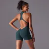 6660 Shorts Zip Jumpsuit-Wood Green
