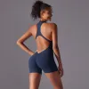 6660 Shorts Zip Jumpsuit-Navy Blue