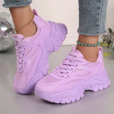 Women Fashion Casual Mesh Breathable Platform Sneakers