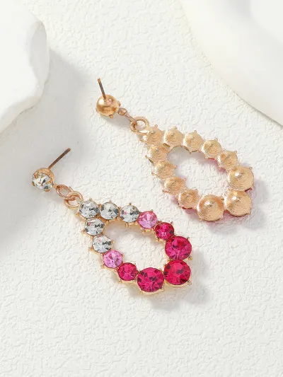 Fashion Exquisite Rhinestone Drop Earrings Alloy