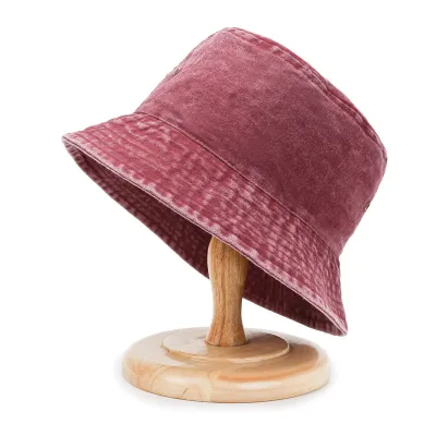 Fashion Simple Solid Color Washed Denim Sunscreen Bucket Hat