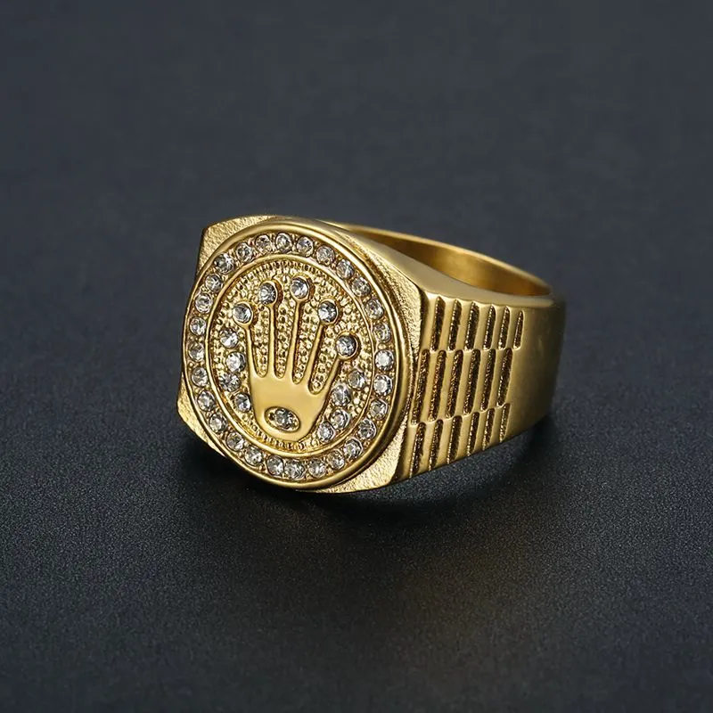 Men Fashion Vintage Hip-Hop Titanium Steel Ring