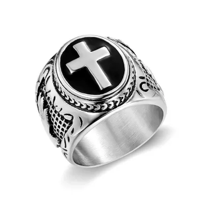 Men's Geometric Stainless Steel Hip-Hop Ring