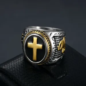 Men's Geometric Stainless Steel Hip-Hop Ring