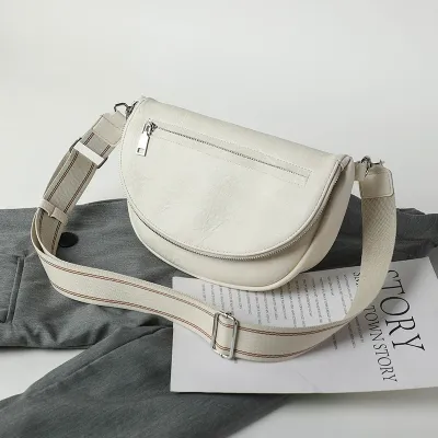 Women Fashion Casual Solid Color Multifunctional Zipper PU Dumpling Crossbody Bag