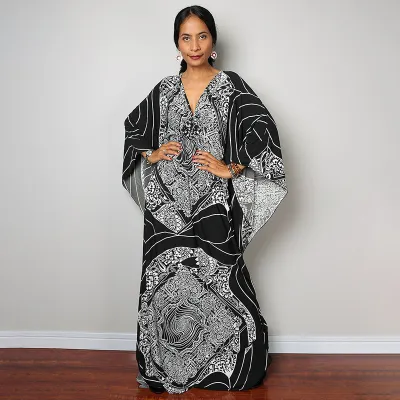 Women Fashion Casual Vacation Stripe Floral Printed Sunscreen Long Cover-Ups