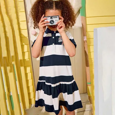 Kids Toddler Girls Casual Cute Short Sleeve Lapel Dress