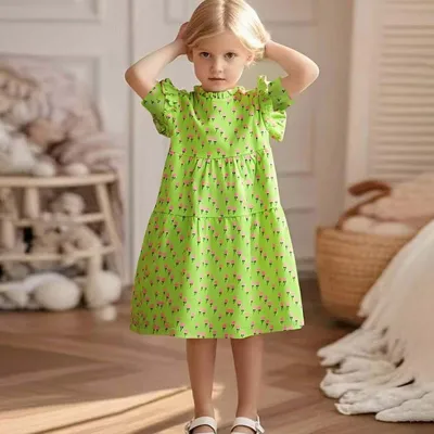Kids Toddler Girls Casual Cute Tiny Flower Short Sleeve Dress