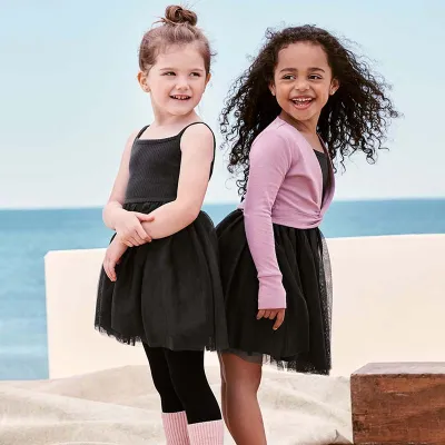 Kids Toddler Girls Casual Cute Solid Color Mesh Strap Dress