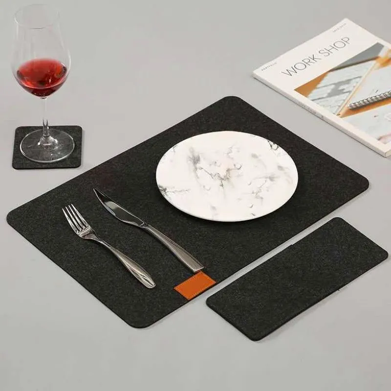 Modern Simple Insulated Felt Placemat Coaster for Home Kitchen