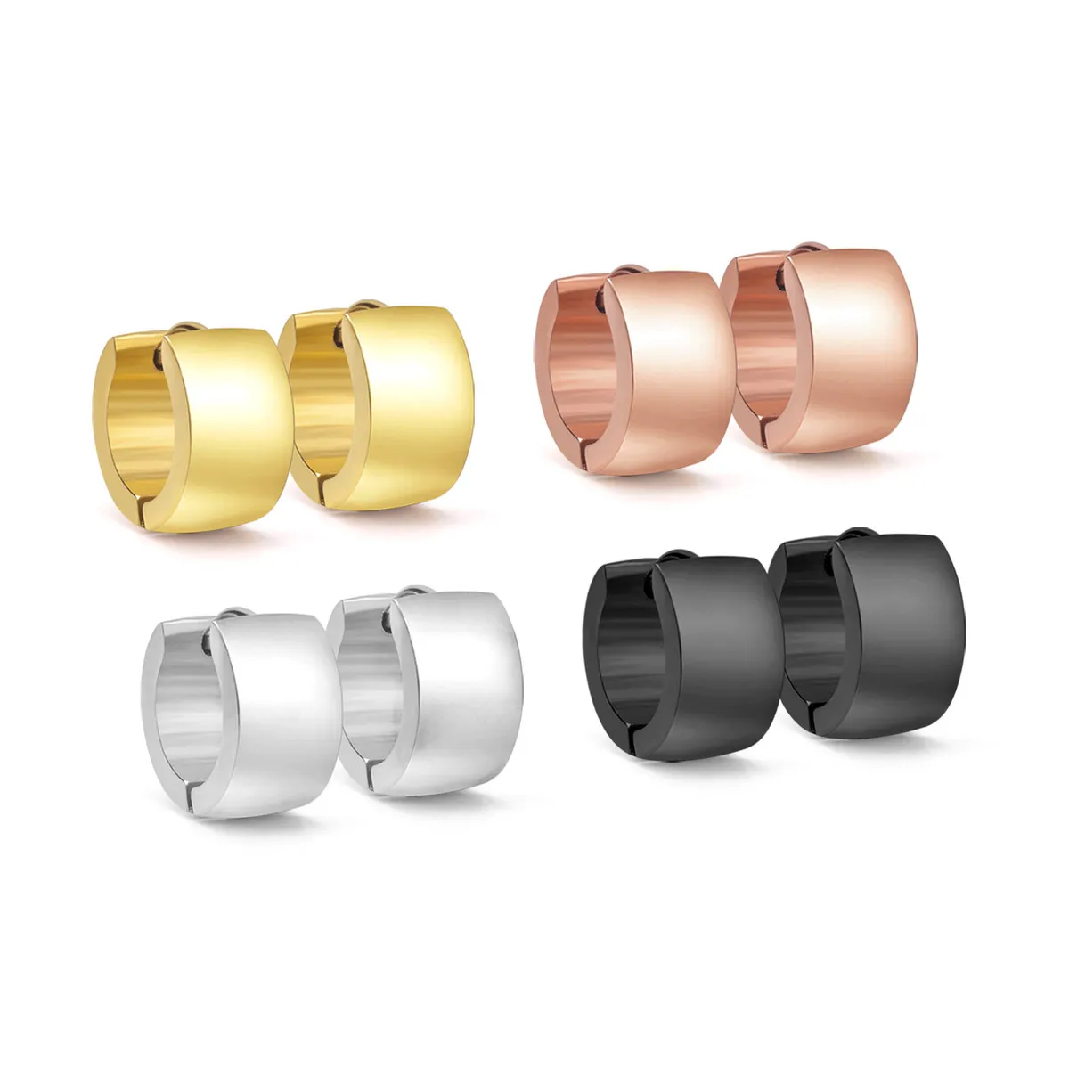 Women Geometric Stainless Steel Round Earrings