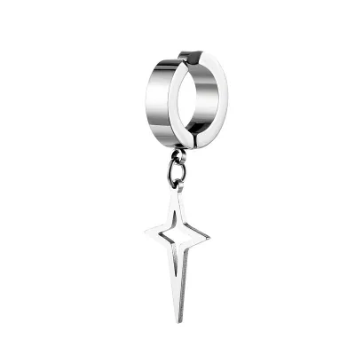 Titanium Steel Stainless Steel Triangle Pendant Ear Clip Earrings Unisex Cold Wind Geometric