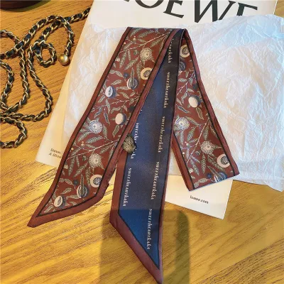 Women's Elegant Floral Printed Long Polyester Scarf