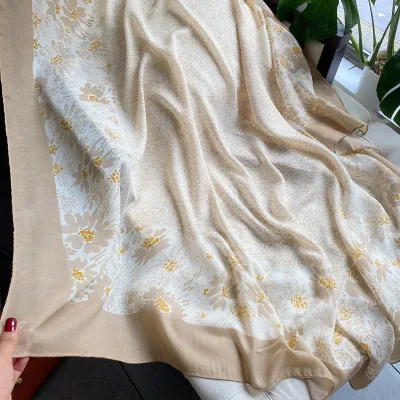 Women Fashion 135x135cm Cotton And Linen Square Sunscreen Scarf