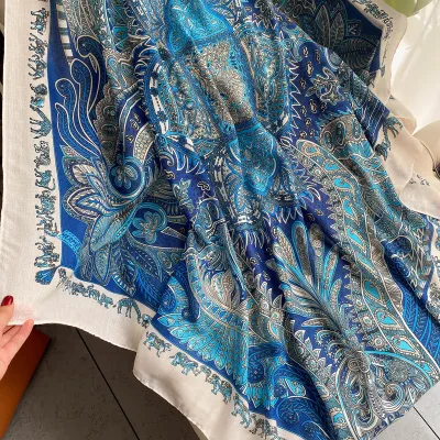 Women Fashion 135x135cm Cotton And Linen Square Sunscreen Scarf