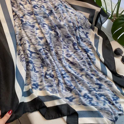 Women Fashion 135x135cm Cotton And Linen Square Sunscreen Scarf