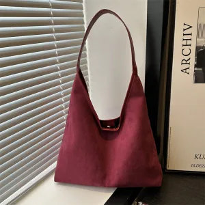 Women Autumn Winter Fashion Solid Color Large Capacity Nylon Tote Shoulder Bag